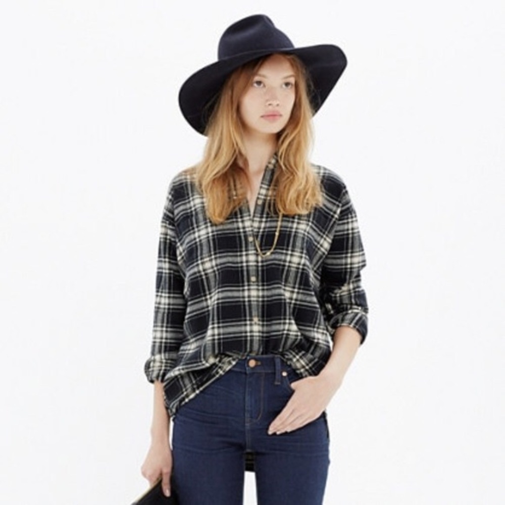 Madewell Flannel Trapeze Plaid Shirt